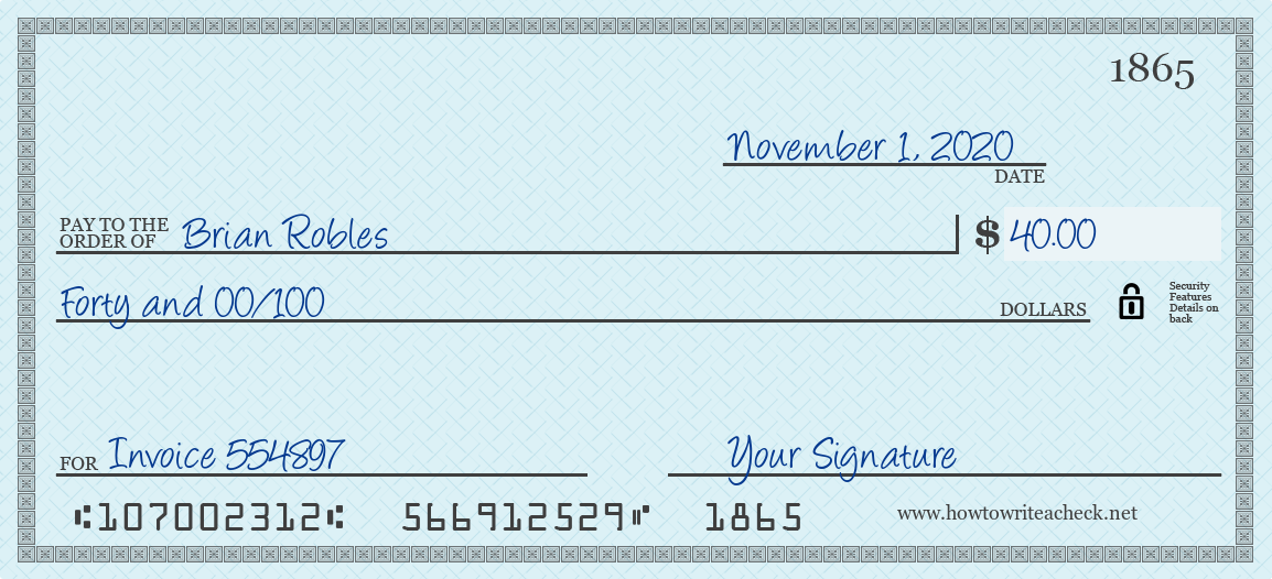 How To Write A Check For 40 Dollars The Best Guide